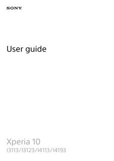 Sony Xperia 10 manual. Tablet Instructions.